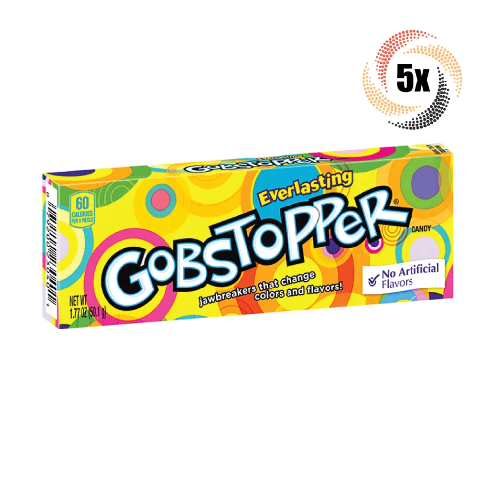 5x Packs Gobstopper Everlasting Jawbreakers Assorted Flavor Hard Candy | 1.77oz