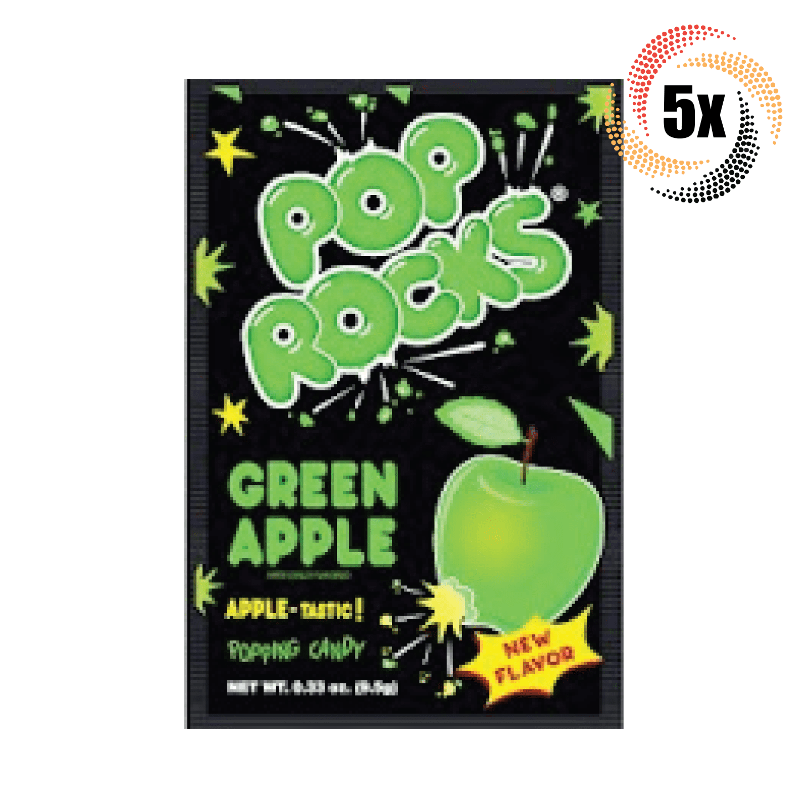 5x Packs Pop Rocks Green Apple Flavor Popping Candy .33oz ( Fast Shipping! )