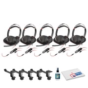 5x Poly Blackwire 5220 Stereo USB-C Headset with USB-C to USB-A Adapter Bundle