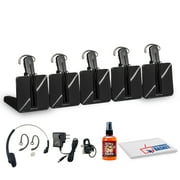 5x Poly CS540 Wireless DECT Headset - Single Ear - Convertible - Noise Cancelling Microphone Bundle Including Base, Headband, Ear tips, Goby Labs Headphone Cleaner, Fiber Cloth
