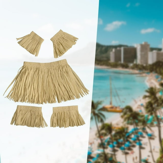 5x Reusable Adult Grass Skirt, Ladies Dress up Festive Party Supplies