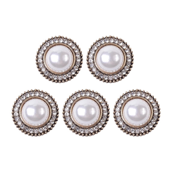 5x Rhinestone Buttons, Embellishments Flat Back Buckles Fashion Sparkly Sew on for Wedding Bouquet Jewelry Making DIY Scrapbooking Headband Style B