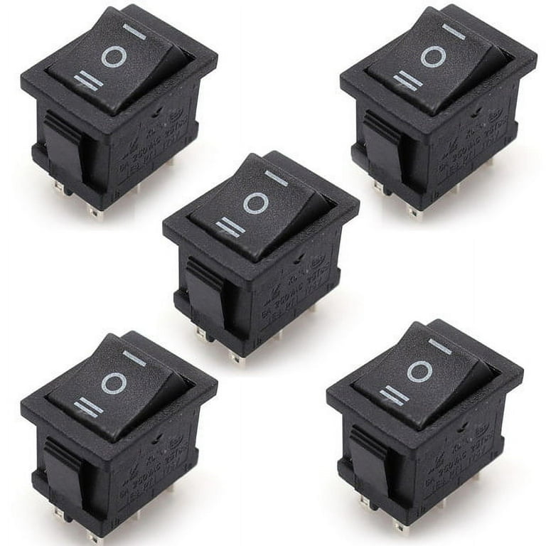 2pcs 6 Pin DPDT ON-OFF-ON 3 Position Snap In Rocker Switch 15A/250V 20A - Foto 5