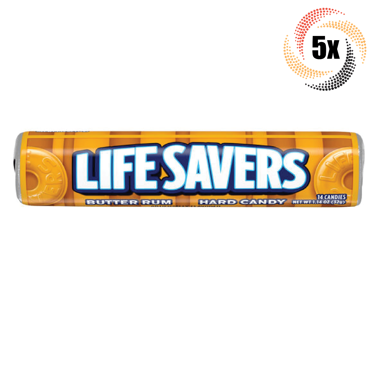 5x Rolls Lifesavers Butter Rum Flavor Hard Candy 14 Candies Each 1