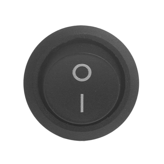 5x Round Rocker Switch Black I/O Small AC/DC SPDT On/Off Car Appliance 3/4"