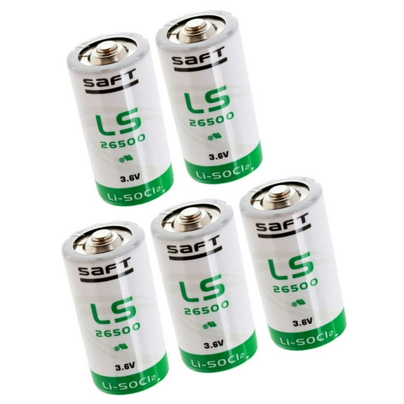 5x SAFT LS26500BA Size C 3.6V 7700mAh Primary Lithium Battery