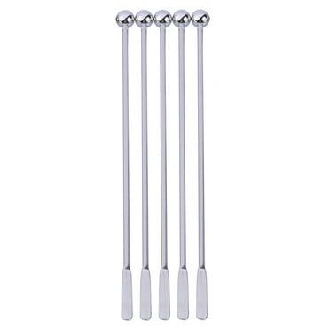 5x Stainless Steel Cocktail Swizzle Sticks for Mixing Drinks