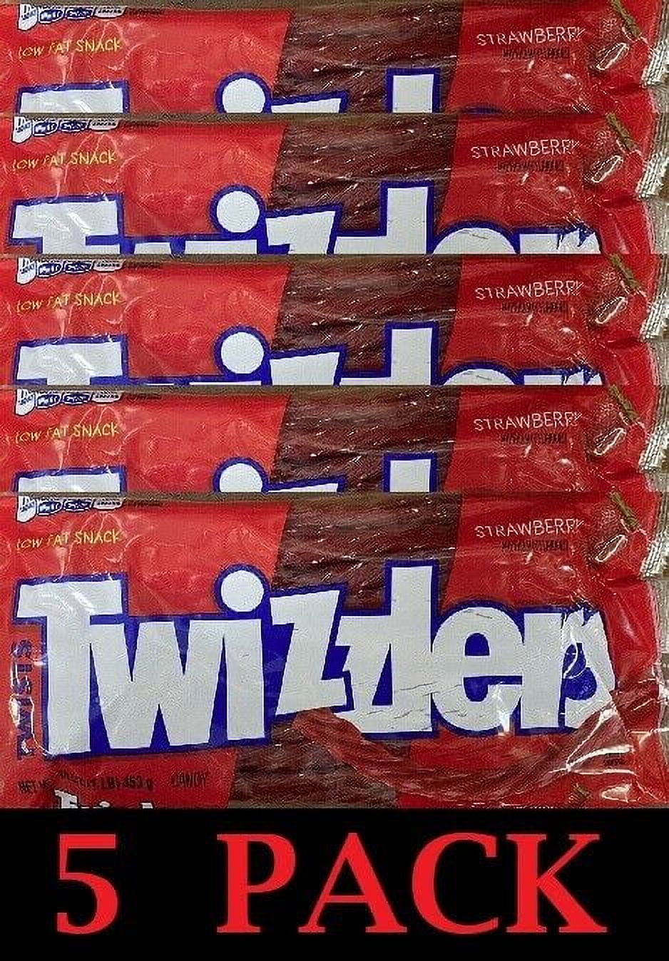 5x TWIZZLERS Licorice Twists Strawberry Chewy Low Fat Snack Candy 16 oz - 5 BAGS