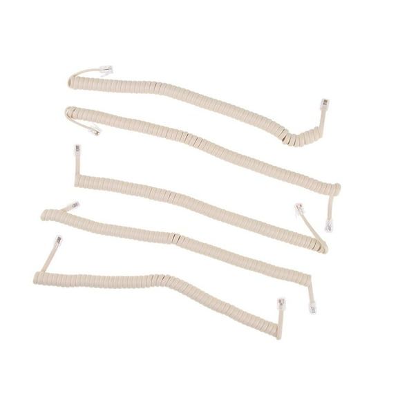 5x Teleph Handset Receiver Cord Ph Cable 4P4C 0.82 To 6.56ft