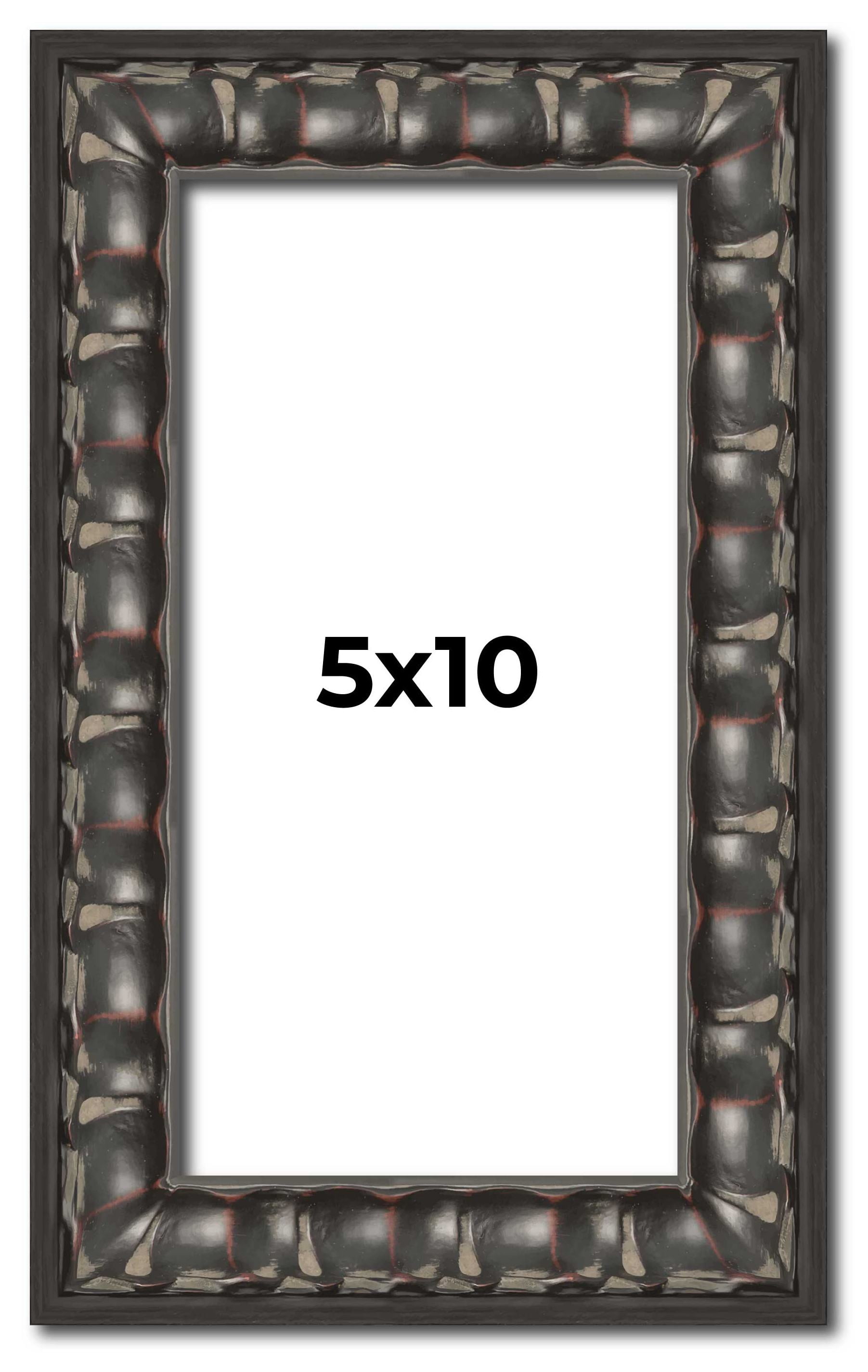 5x10 Frame Black-Brown Medieval Solid Wood Picture Frame | 1.5 Inch ...