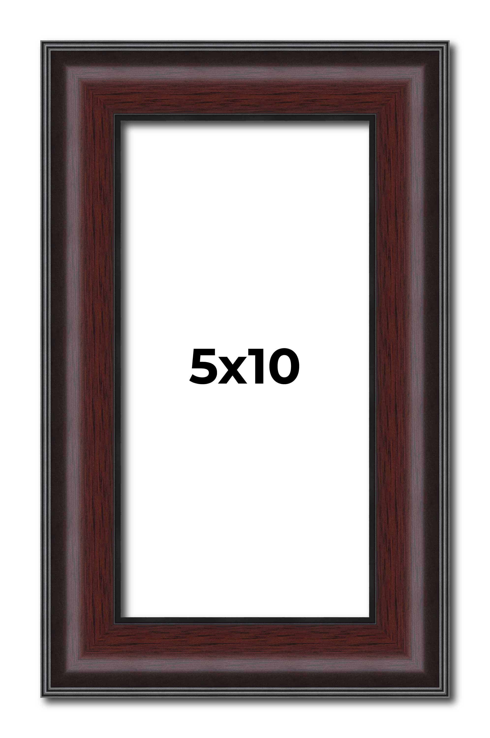 5x10 Frame Brown Round Mahogany Solid Wood Picture Frame | 1.625 Inch ...