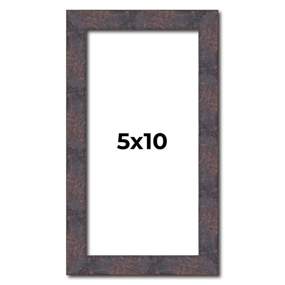5x10 Frame Brown Rustic Lacquered Walnut Solid Wood Picture Frame Width | 0.875 Inch Moulding Width