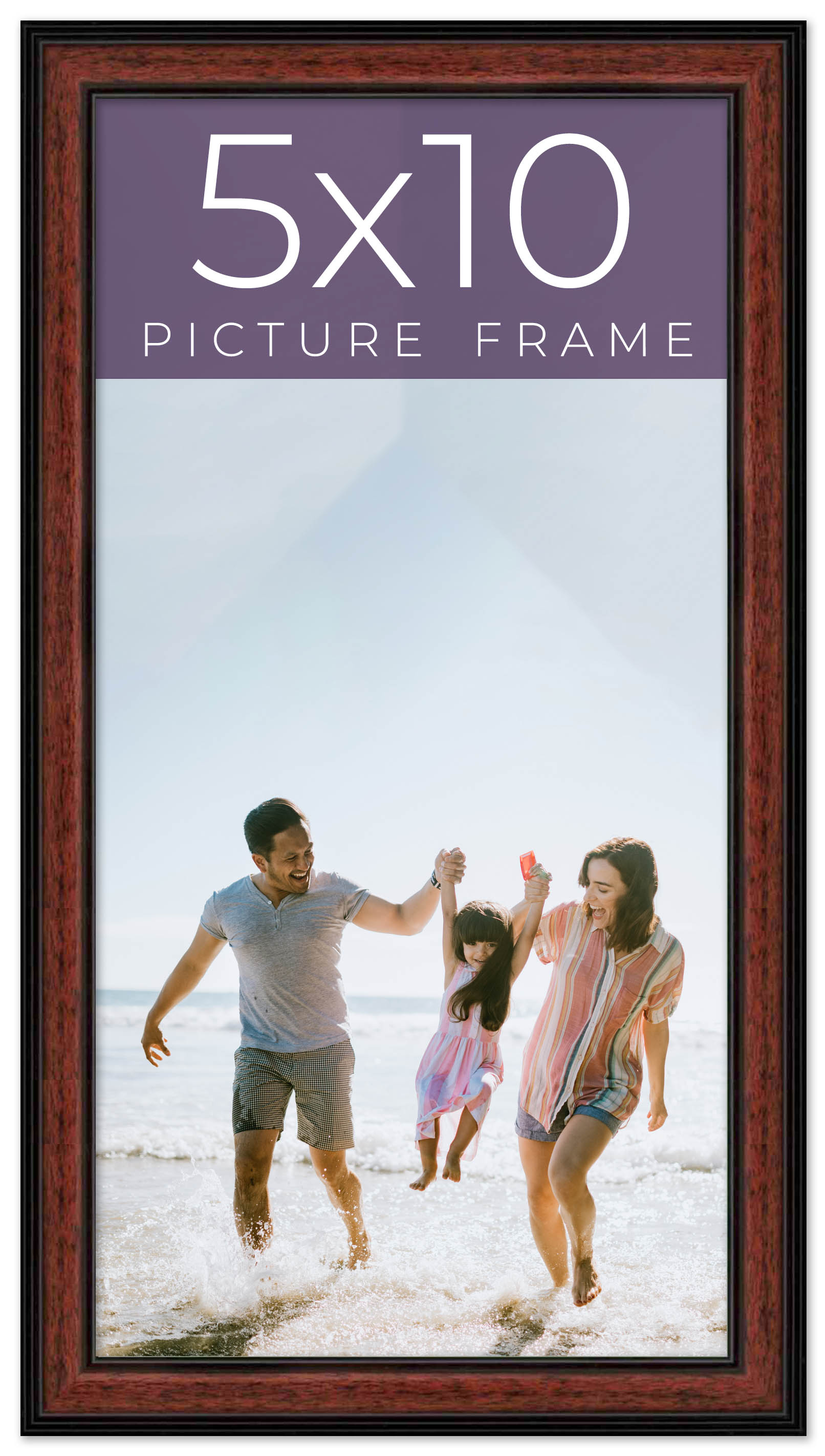 5x10 Frame Executive Brown Round Mahogany Finish Solid Wood Picture ...