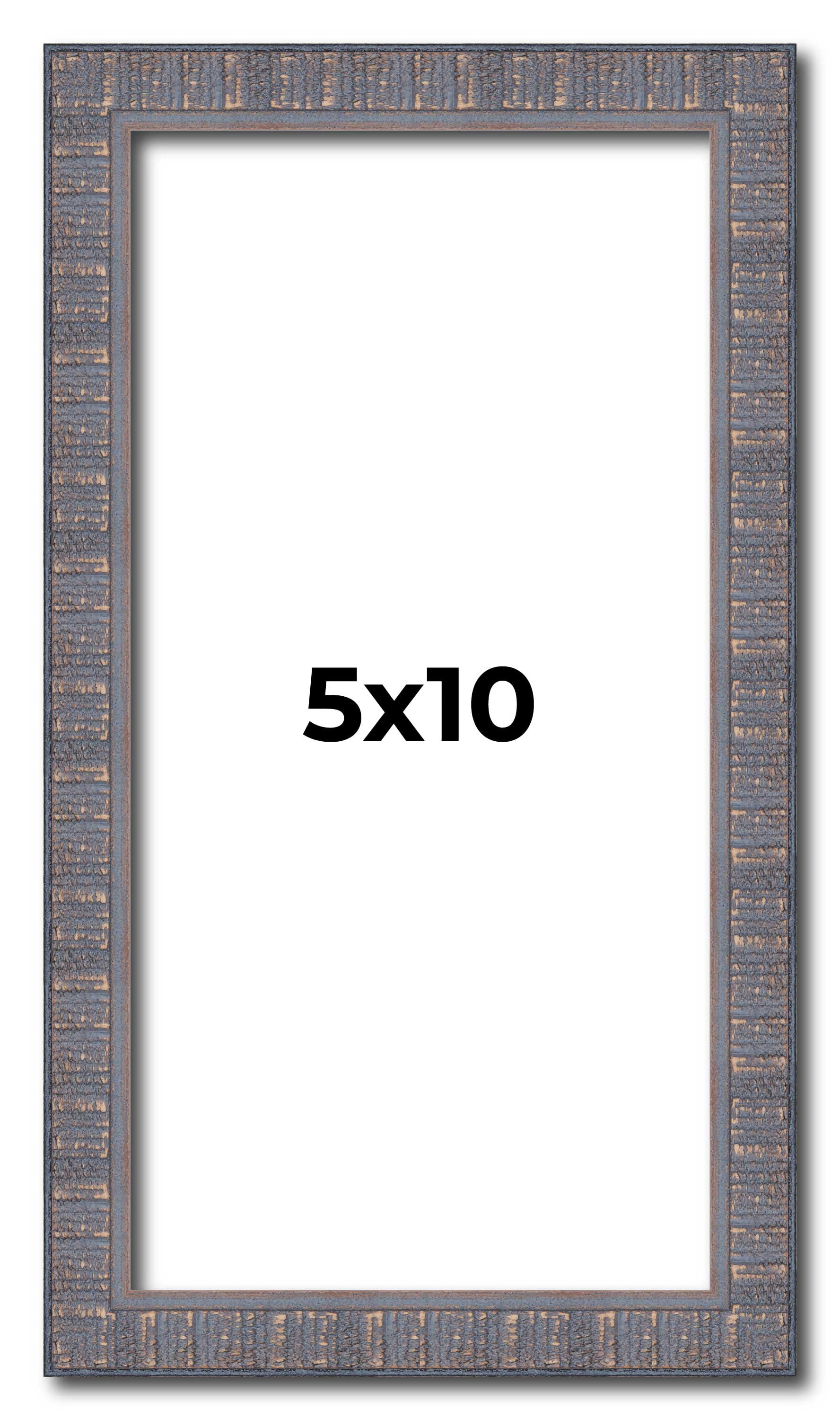 5x10 Frame Slate Blue Distressed Rustic Solid Wood Picture Frame | 0.75 ...