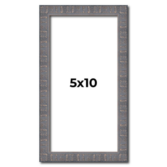 5x10 Frame Slate Blue Distressed Rustic Solid Wood Picture Frame | 0.75 Inch Moulding Width |