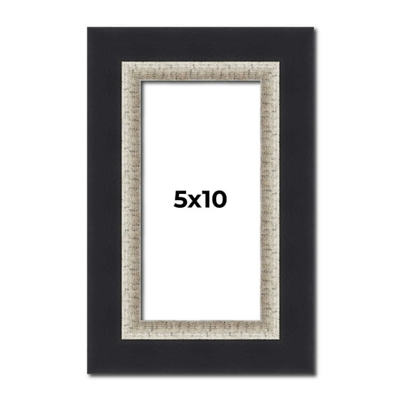 5x10 IN Frame Black Real Wood Picture Frame Width 2.25 Inches | Interior Frame Depth 0.5 Inches |