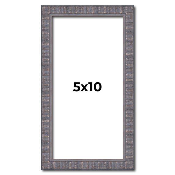 5x10 IN Frame Blue Kingsley Pewter Solid Wood Picture Frame Width 0.75 Inches |Interior Depth 0.5