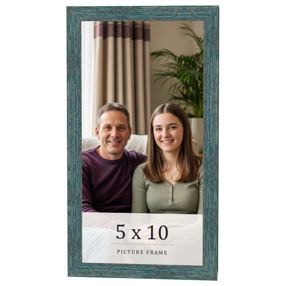 5x10 IN Frame Blue Rustic Barnwood Solid Wood Picture Frame Width 1.25 Inches | Interior Depth 0.5