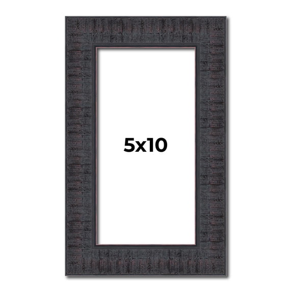 5x10 IN Frame Brown Rustic Solid Wood Picture Frame 1.5 Inches Wide | Interior Frame Depth 0.5