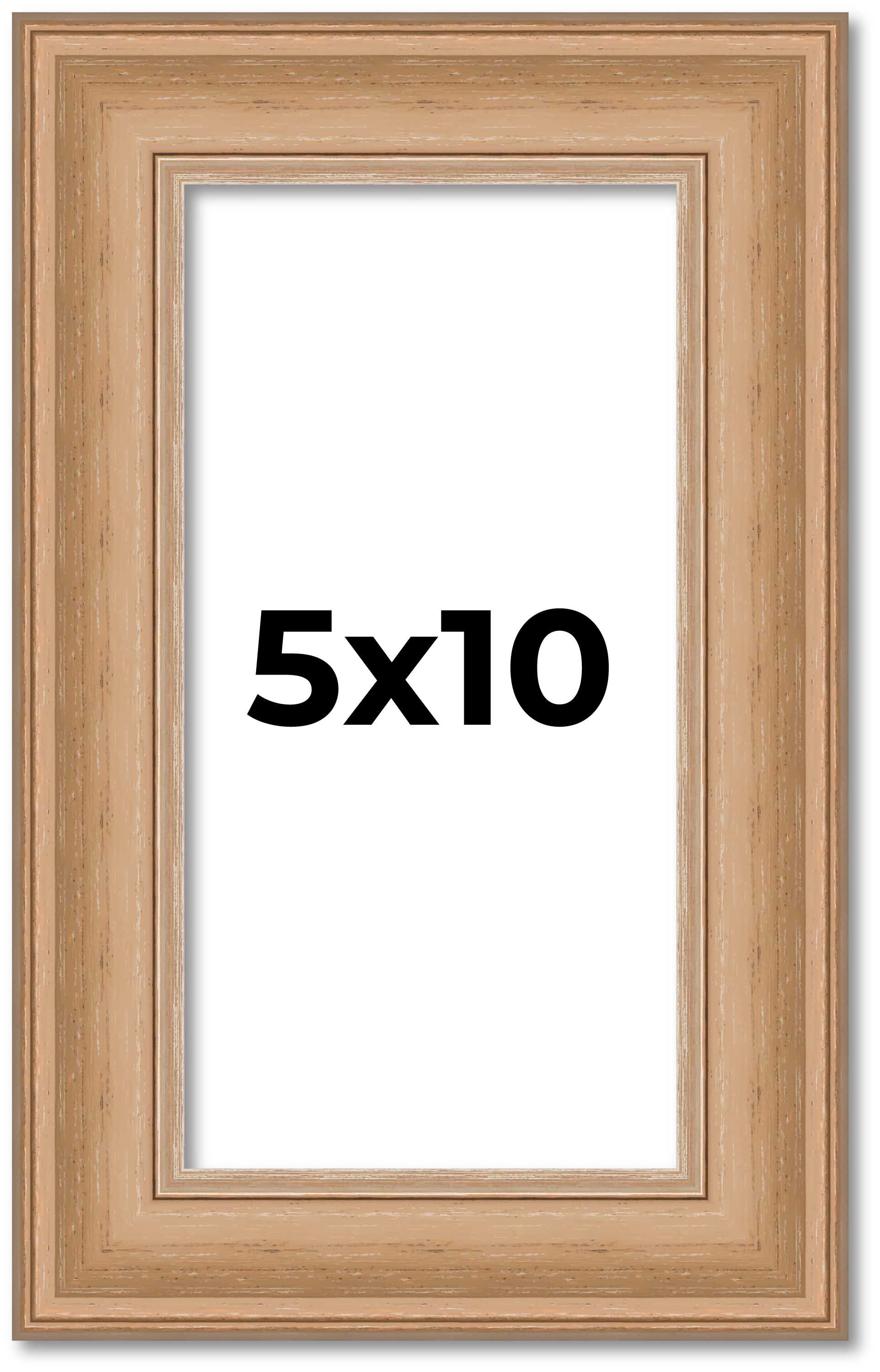 5x10 IN Frame Charleston Honey Brown Solid Wood Picture Frame Width 1. ...