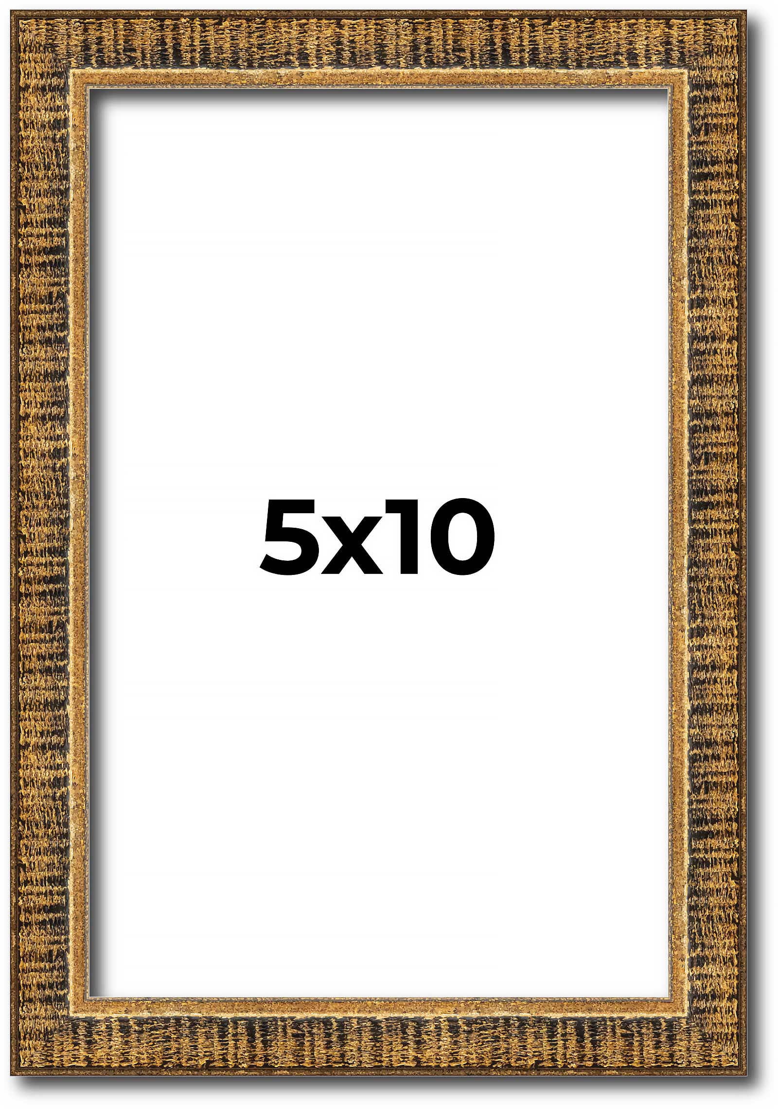 5x10 IN Frame Gold Kingsley Distressed Solid Wood Picture Frame Width 0 ...
