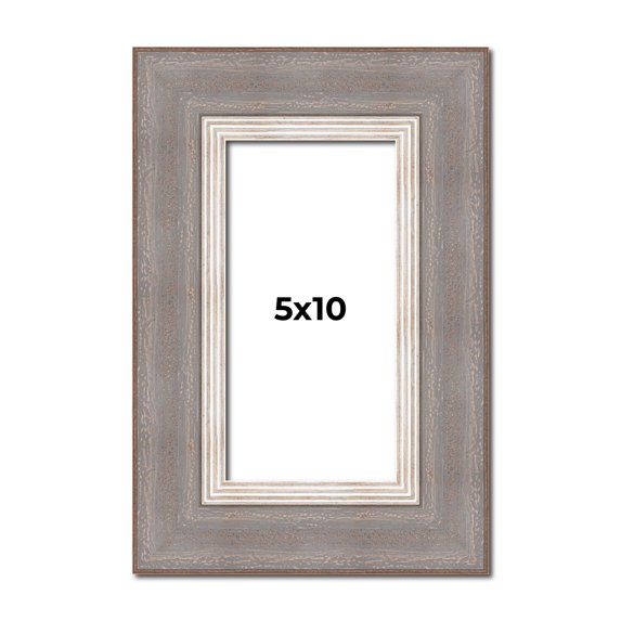 5x10 IN Frame Grey Real Wood Picture Frame Width 2.75 Inches | Interior Frame Depth 0.5 Inches |