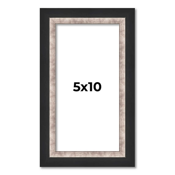 5x10 IN Frame Silver Real Wood Picture Frame Width 1.25 Inches | Interior Frame Depth 0.75 Inches |
