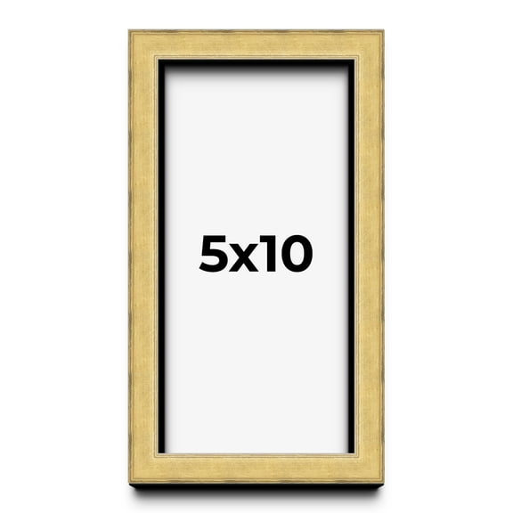 5x10 IN Shadow Box Frame Gold | 1.375 Inches Deep Real Wood Contemporary Shadowbox Display Frame |