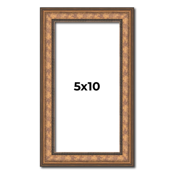 5x10 In Frame Gold Real Wood Picture Frame Width 1.25 inches | Interior Frame Depth 0.5 inches |