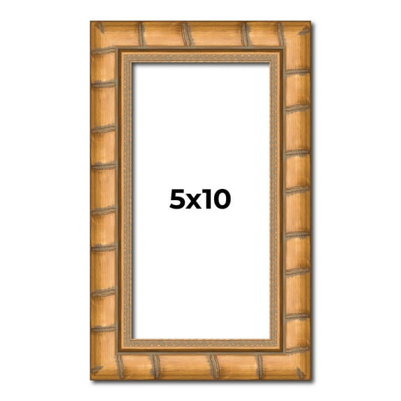 5x10 In Frame Gold Real Wood Picture Frame Width 1.5 inches | Interior Frame Depth 0.5 inches |