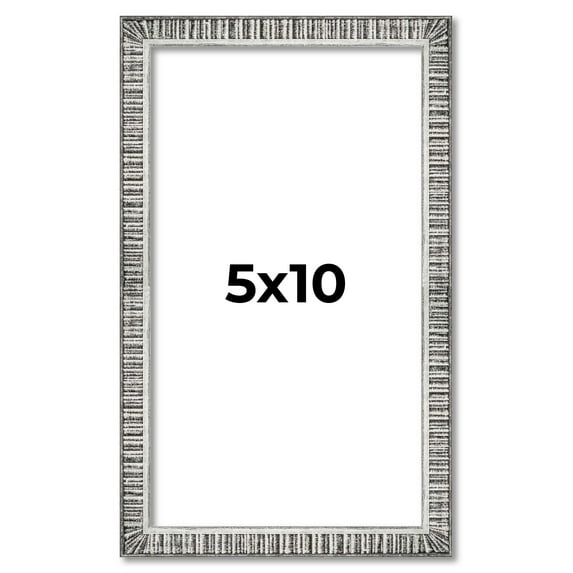 5x10 In Frame Silver Picture Frame - Complete Modern Photo Frame Includes UV Acrylic Shatter Guard