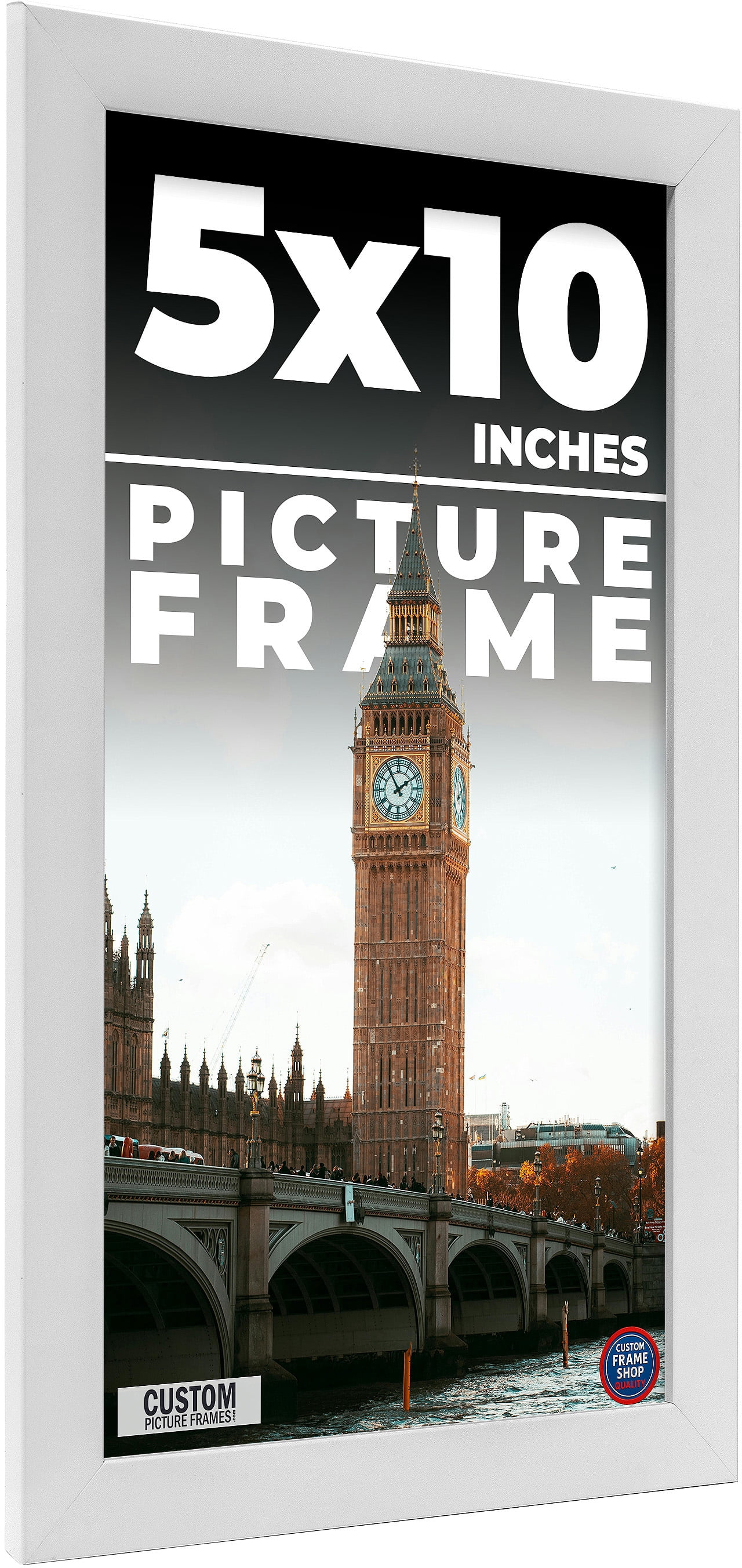 5x10 In Frame White Real Wood Picture Frame Width 0.75 inches ...