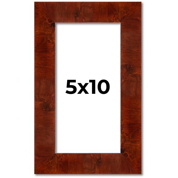 5x10 In Walnut Brown Veneer Real Wood Picture Frame Width 1.75 inches | Interior Frame Depth 0.5