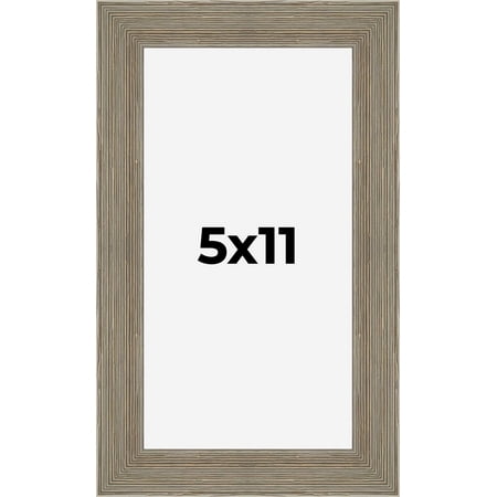 5x11 Frame Gray Barnwood Rustic Solid Wood Picture Frame | 1.5 Inch Moulding Width | Includes UV