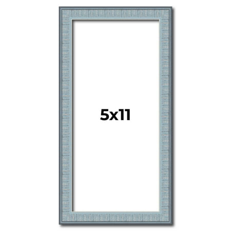 5x11 Frame Rustic Sky Blue Solid Wood Picture Frame | 0.75 Inch Moulding Width |Includes UV Acrylic