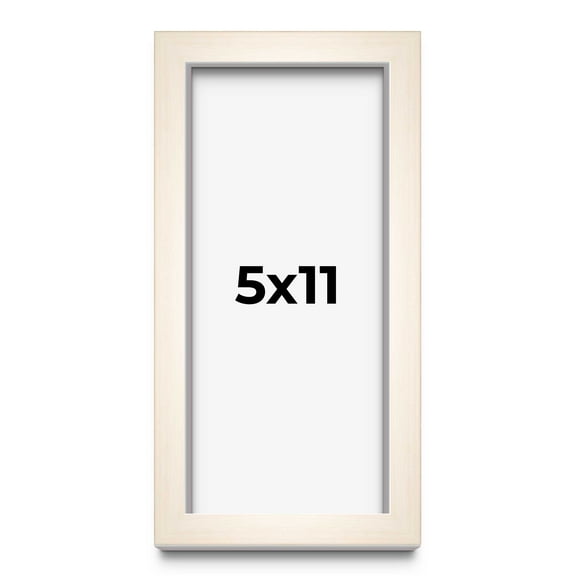 5x11 Frame White Wheat Solid Wood Picture Frame | Moulding Width 0.75 Inches | Interior Depth 0.5