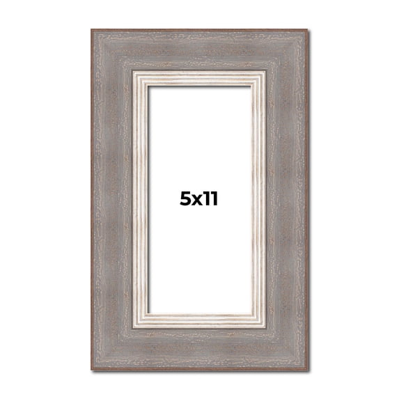 5x11 IN Frame Grey Real Wood Picture Frame Width 2.75 Inches | Interior Frame Depth 0.5 Inches |