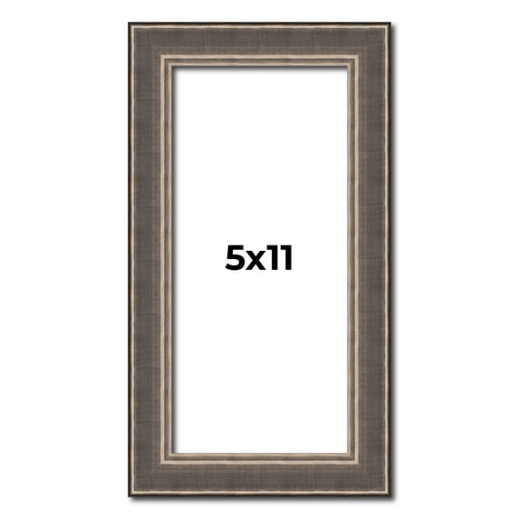 5x11 IN Frame Silver Real Wood Picture Frame Width 1.25 Inches | Interior Frame Depth 0.5 Inches |