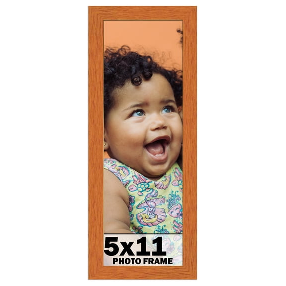5x11 In Frame Honey Pecan Brown Picture Frame - Modern Photo Frame Includes UV Acrylic Shatter