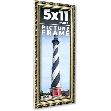 5x11 In Frame Silver Solid Wood Picture Frame Width 1.125 Inches | Interior Frame Depth 0.375