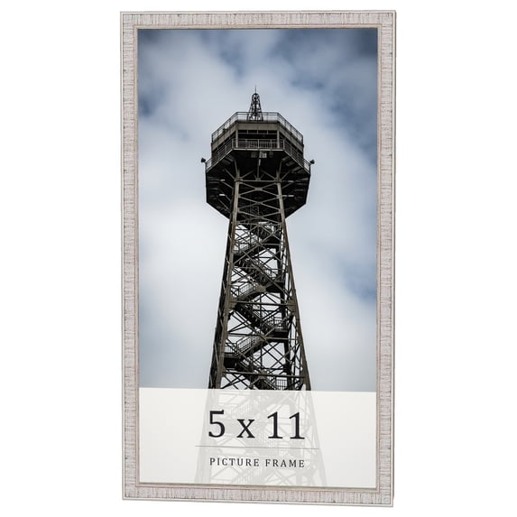 5x11 In Frame White Real Wood Picture Frame Width 0.75 inches | Interior Frame Depth 0.5 inches |