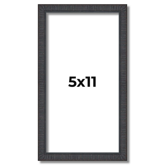 5x11 In Rustic Brown Real Wood Picture Frame Width 0.75 inches | Interior Frame Depth 0.5 inches |