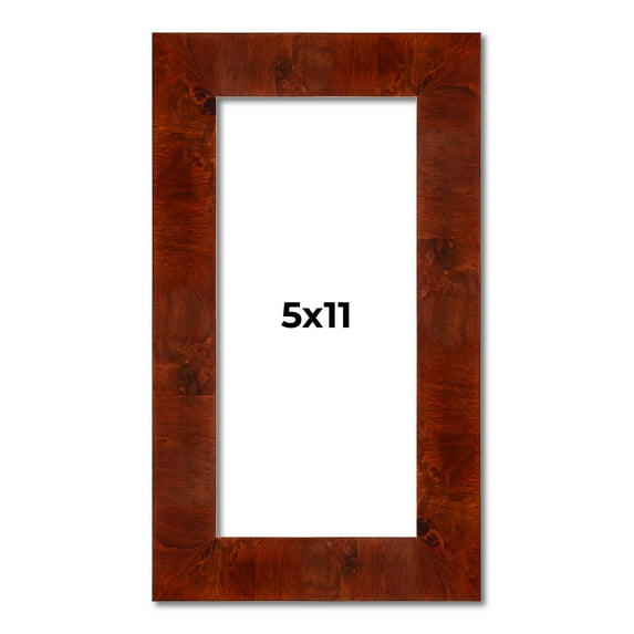 5x11 In Walnut Brown Veneer Real Wood Picture Frame Width 1.75 inches | Interior Frame Depth 0.5