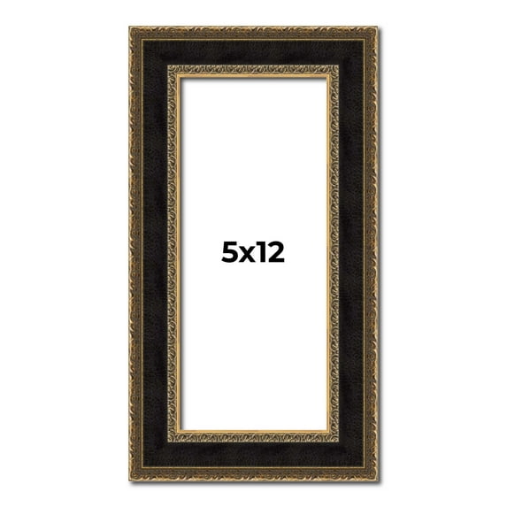 5x12 Frame Gold Antique Vintage Sold Wood Picture Frame | 1.75 Inch Moulding Width | Interior Frame