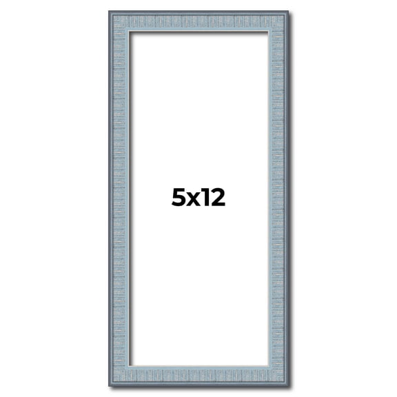 5x12 Frame Rustic Sky Blue Solid Wood Picture Frame | 0.75 Inch Moulding Width |Includes UV Acrylic