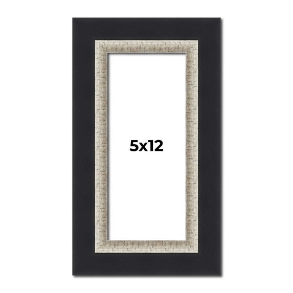 5x12 IN Frame Black Real Wood Picture Frame Width 2.25 Inches | Interior Frame Depth 0.5 Inches |