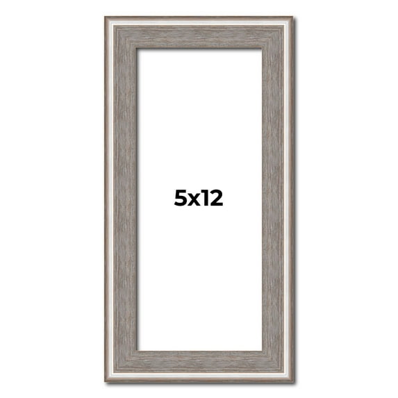 5x12 In Frame Grey Real Wood Picture Frame Width 1.25 inches | Interior Frame Depth 0.5 inches |