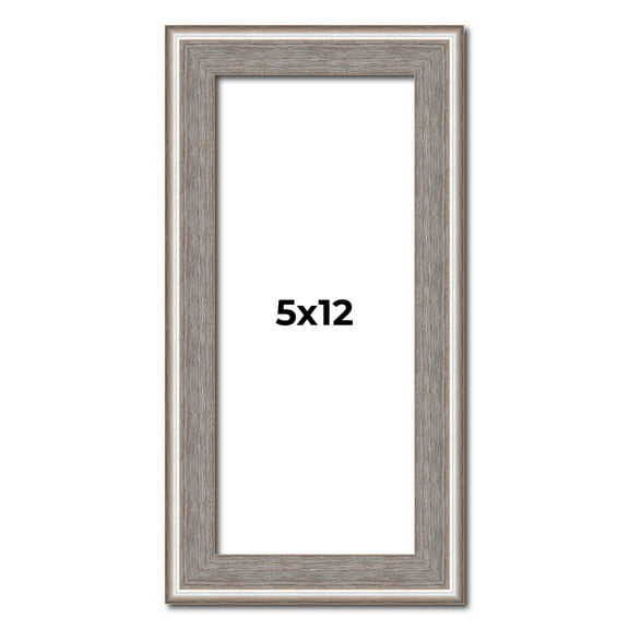 5x12 In Frame Grey Real Wood Picture Frame Width 1.25 inches | Interior Frame Depth 0.5 inches |