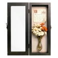 thumbnail image 1 of 5x12 Small Black Shadow Box Frame - 1.57" Deep Wooden Display Case For Memory  Dried Flowers And Pictures Front Opening Glass Door With Lock Linen, 1 of 7