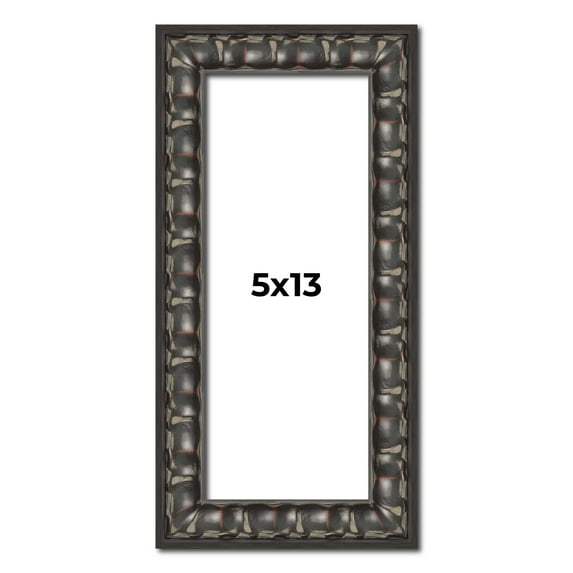 5x13 Frame Black-Brown Medieval Solid Wood Picture Frame | 1.5 Inch Moulding Width | Gotham Beveled